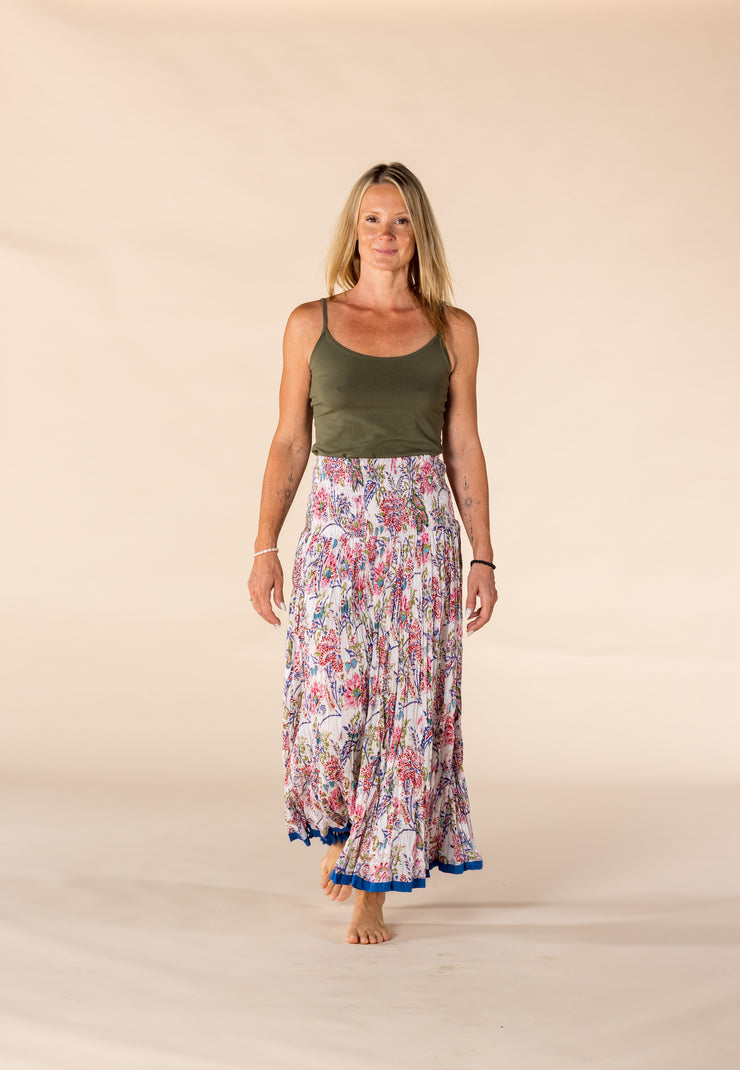 New 50 Panel Skirt in Pure Hand Block Printed Cotton SS2025
