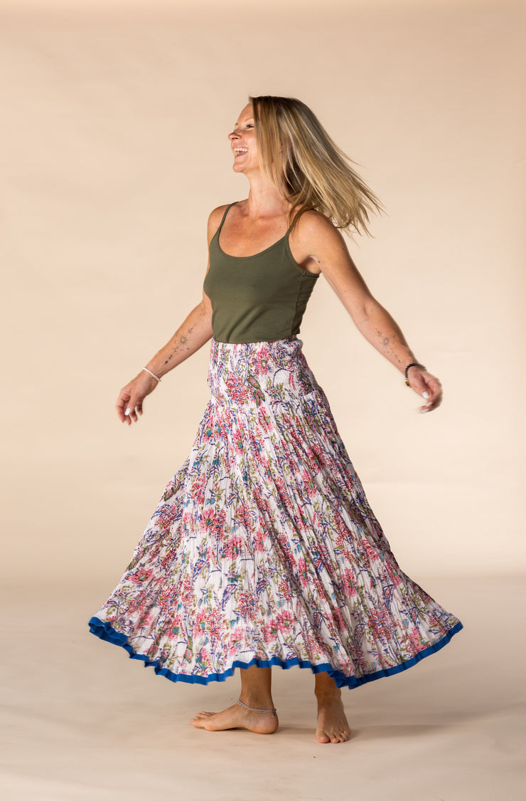 New 50 Panel Skirt in Pure Hand Block Printed Cotton SS2025