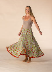 New 50 Panel Skirt in Pure Hand Block Printed Cotton SS2025