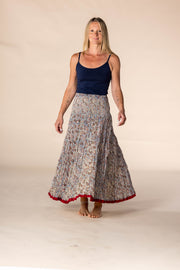 New 50 Panel Skirt in Pure Hand Block Printed Cotton SS2025
