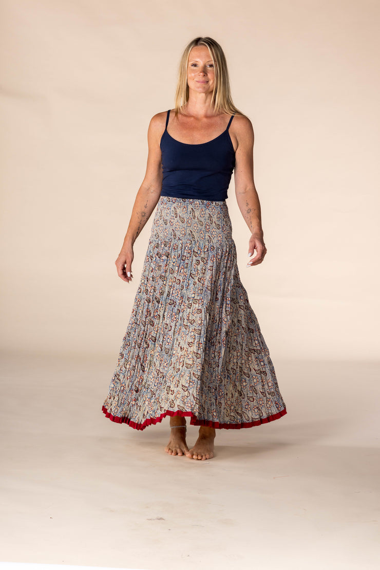 New 50 Panel Skirt in Pure Hand Block Printed Cotton SS2025