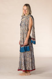 New Hand Block Printed Pure Cotton Scarves SS2025 Earth Paisley
