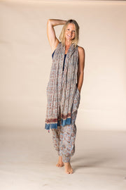 New Hand Block Printed Pure Cotton Scarves SS2025 Earth Paisley