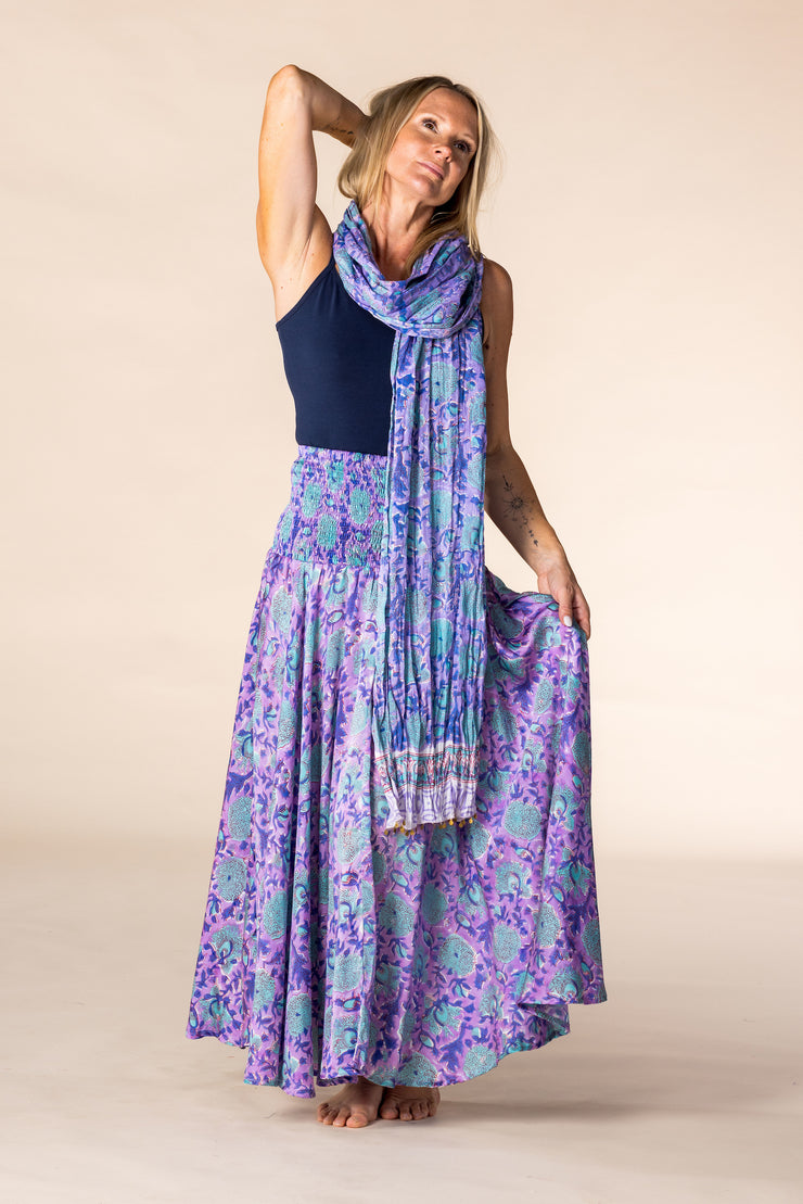 New 50 Panel Skirt in Pure Hand Block Printed Cotton SS2025
