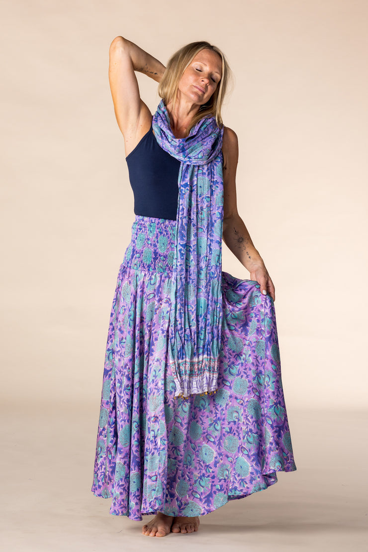 New 50 Panel Skirt in Pure Hand Block Printed Cotton SS2025