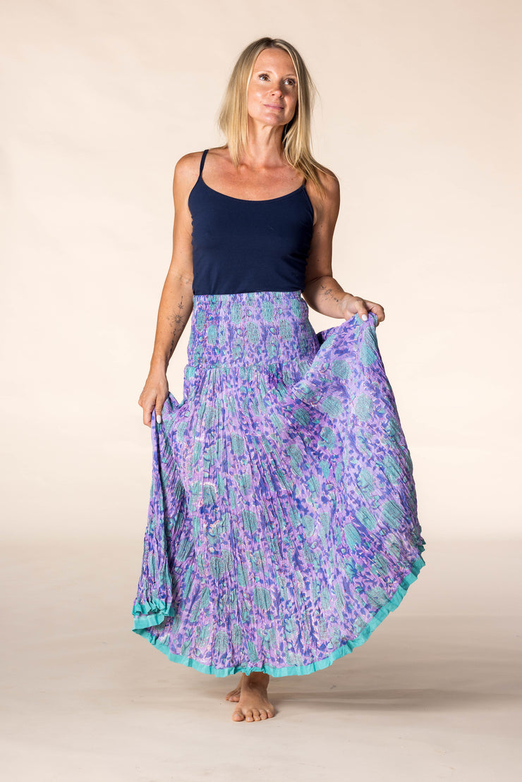 New 50 Panel Skirt in Pure Hand Block Printed Cotton SS2025