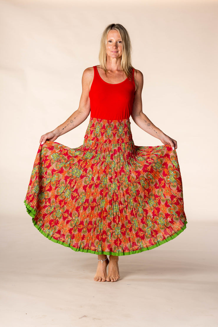 New 50 Panel Skirt in Pure Hand Block Printed Cotton SS2025
