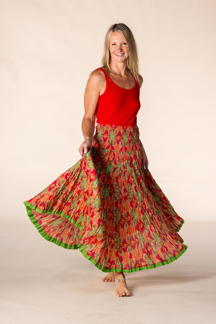 New 50 Panel Skirt in Pure Hand Block Printed Cotton SS2025