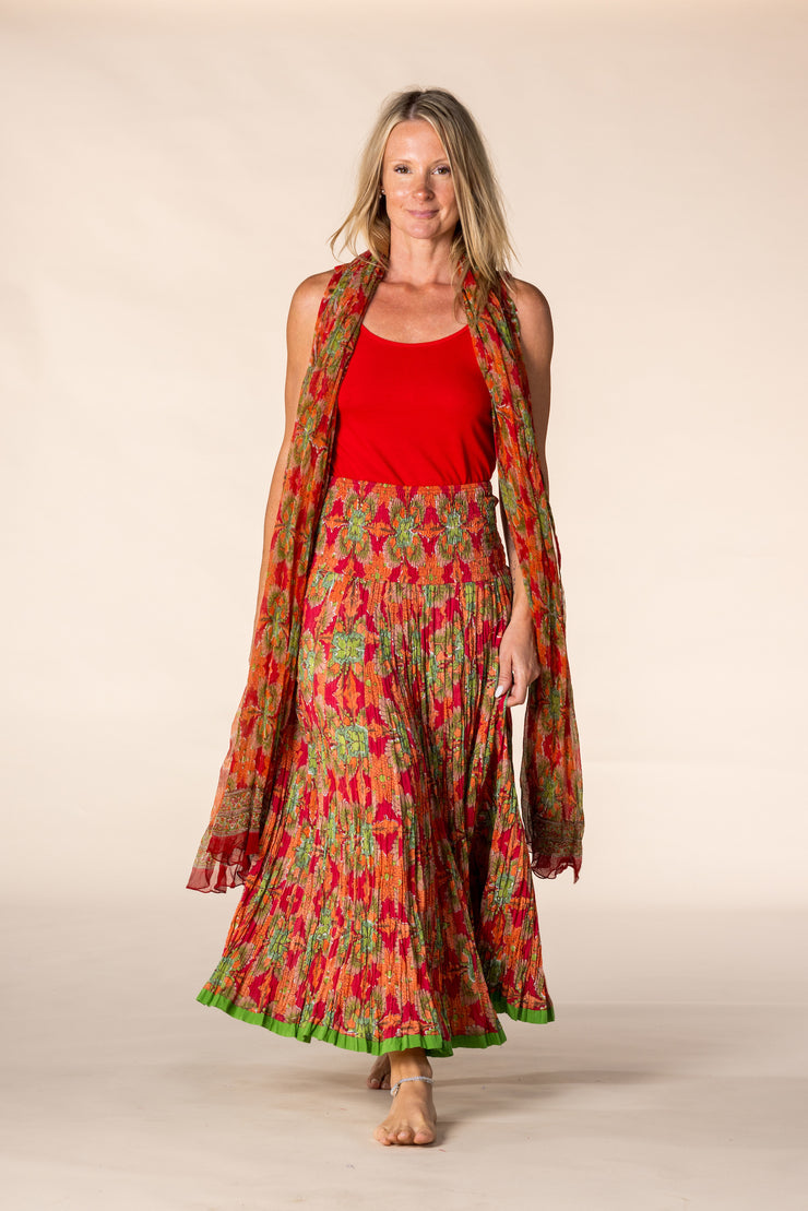 New 50 Panel Skirt in Pure Hand Block Printed Cotton SS2025