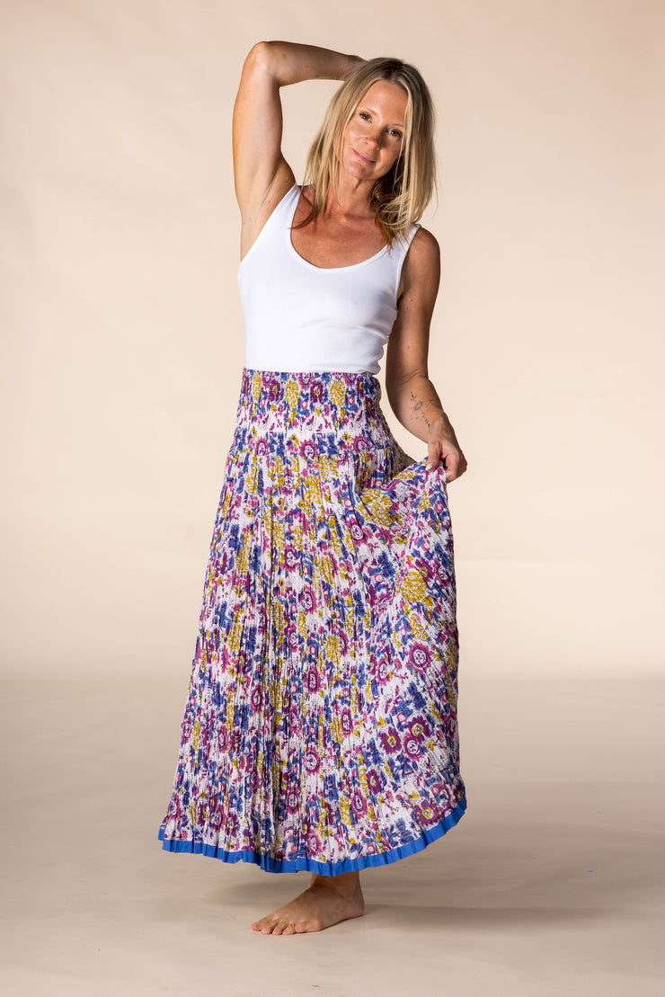 New 50 Panel Skirt in Pure Hand Block Printed Cotton SS2025