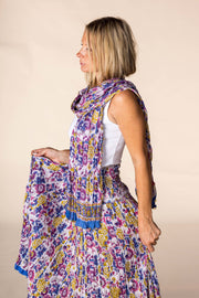 New Hand Block Printed Pure Cotton Scarves SS2025 Sunset Jardine