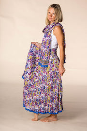 New Hand Block Printed Pure Cotton Scarves SS2025 Sunset Jardine