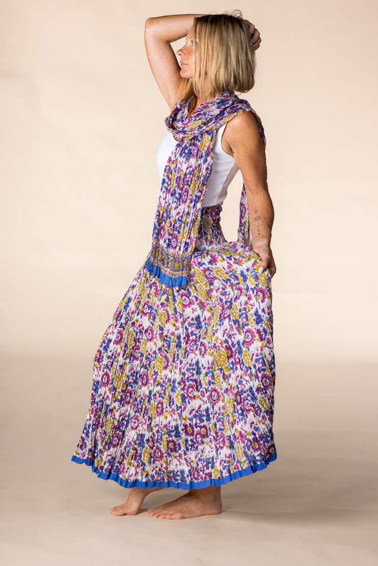 New 50 Panel Skirt in Pure Hand Block Printed Cotton SS2025