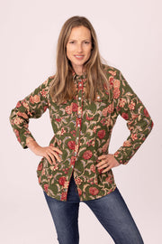 Classic Shirt Hand Block Printed Brushed Cotton Only Size M Left