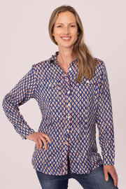 Classic Shirt Hand Block Printed Brushed Cotton Only Size M Left