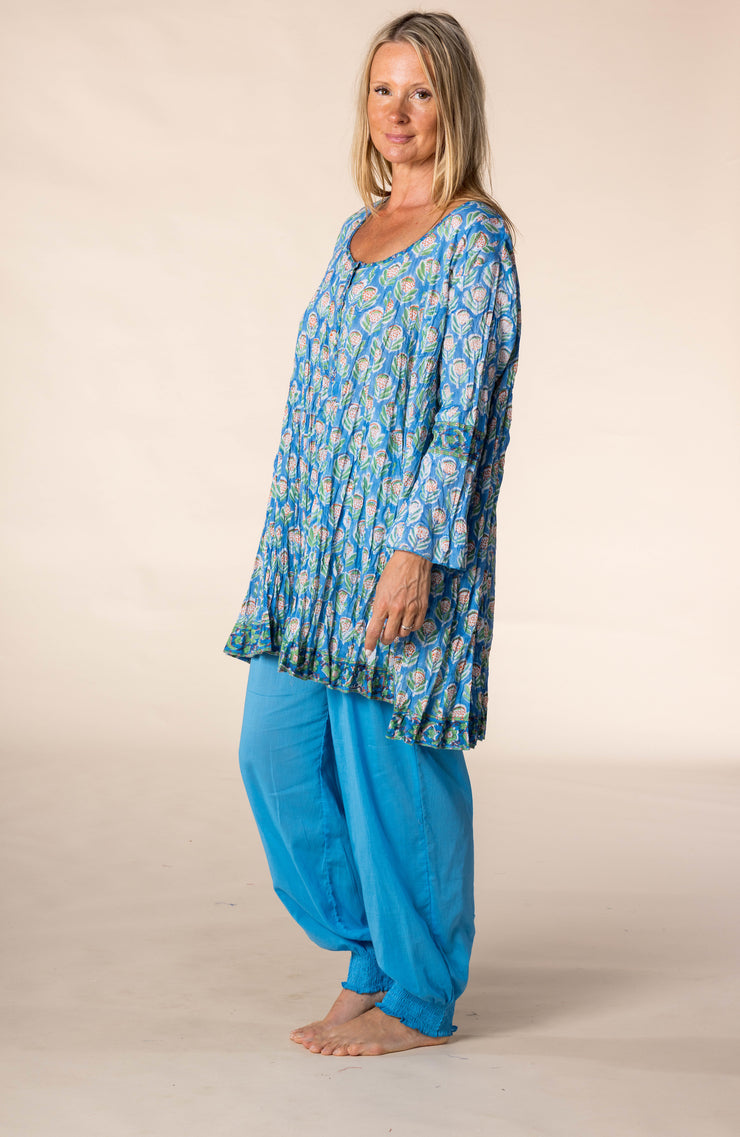 New Flute Panel Shirt in Hand Block Printed Pure Cotton SS2025