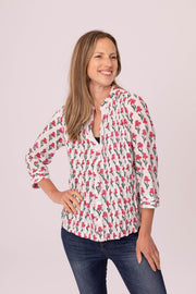 Kamal Pleat Shirt Hand Block Printed in Pure Cotton Size M-12 Only Left Was £59 Now £29