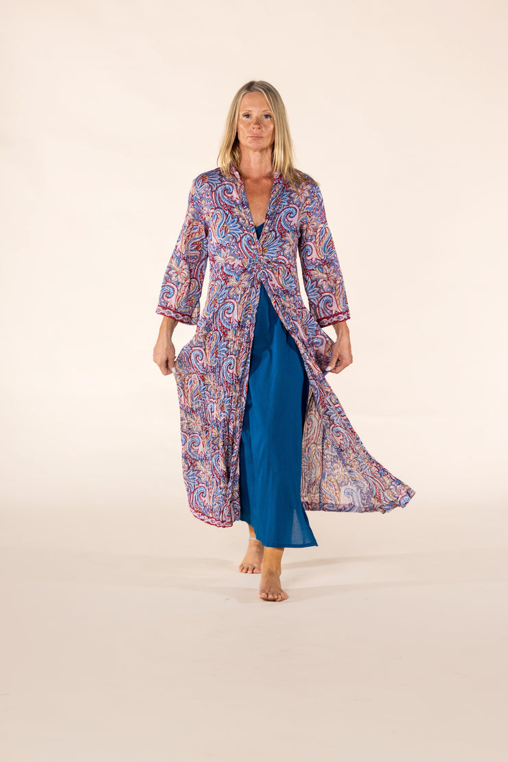 New Sufiana Dress Hand Block Printed with Slip in Pure Cotton SS2025 Only Size M-12