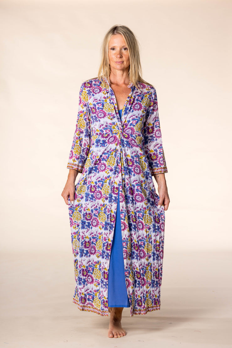 New Sufiana Dress Hand Block Printed with Slip in Pure Cotton SS2025 Only Size M-12