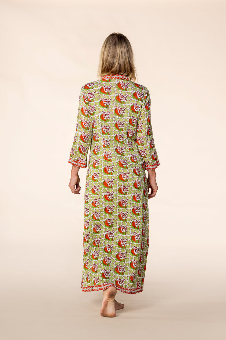 New Sufiana Dress Hand Block Printed with Slip in Pure Cotton SS2025 Only Size M-12