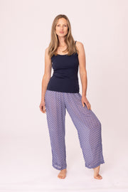 Ottorose Pants Block Printed In Viscose Crepe
