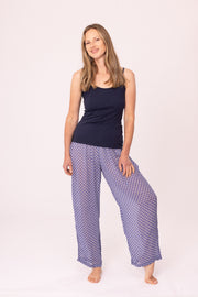 Ottorose Pants Block Printed In Viscose Crepe