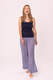Ottorose Pants Block Printed In Viscose Crepe