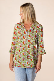 New Mughal Blouse Hand Block Printed Pure Cotton SS2025 Only Size M Left