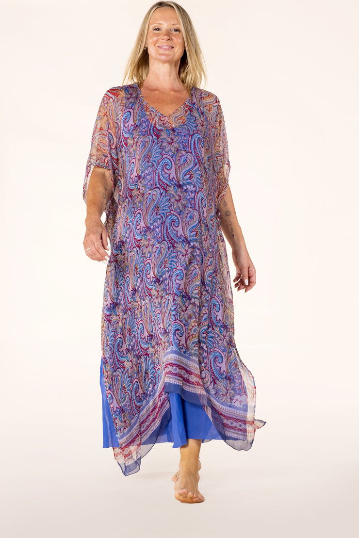 New Venus Dress Hand Block Printed in Chiffon SS2025
