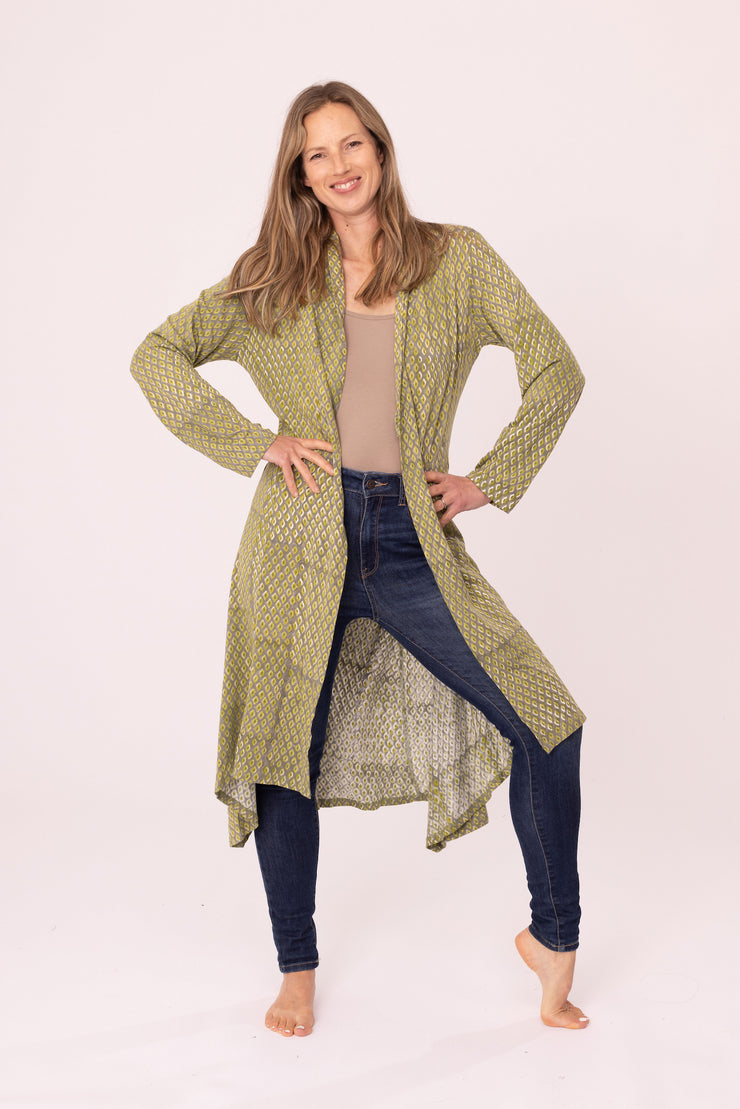 Jharna Jacket Hand-Block in Cotton Jersey Only S/M
