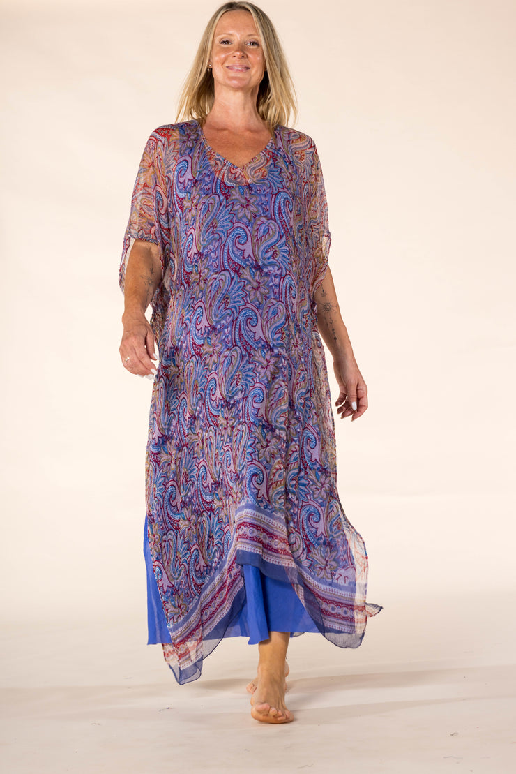New Venus Dress Hand Block Printed in Chiffon SS2025