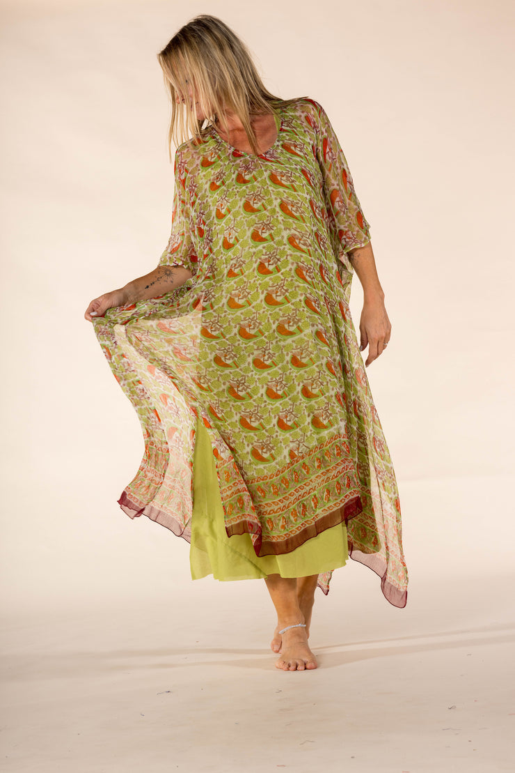 New Venus Dress Hand Block Printed in Chiffon SS2025