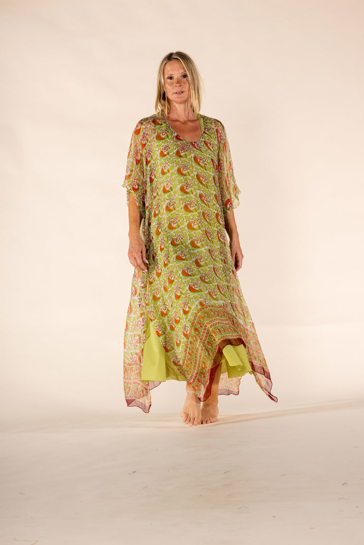 New Venus Dress Hand Block Printed in Chiffon SS2025