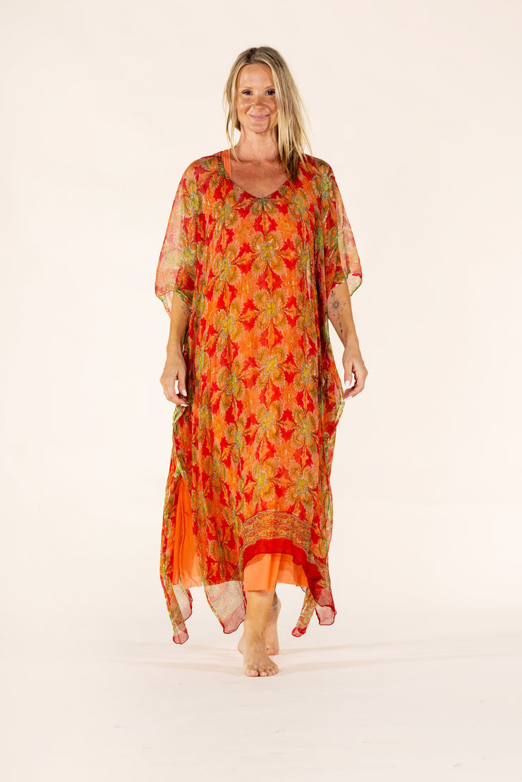 New Venus Dress Hand Block Printed in Chiffon SS2025