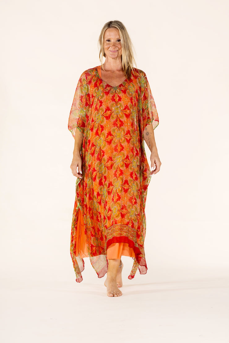 New Venus Dress Hand Block Printed in Chiffon SS2025