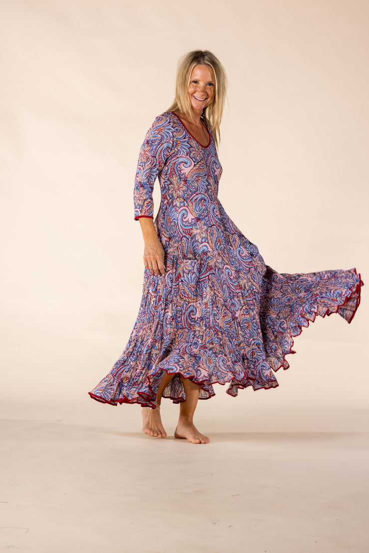 New Ruby Sun Dress Hand Block Printed Pure Cotton SS2025