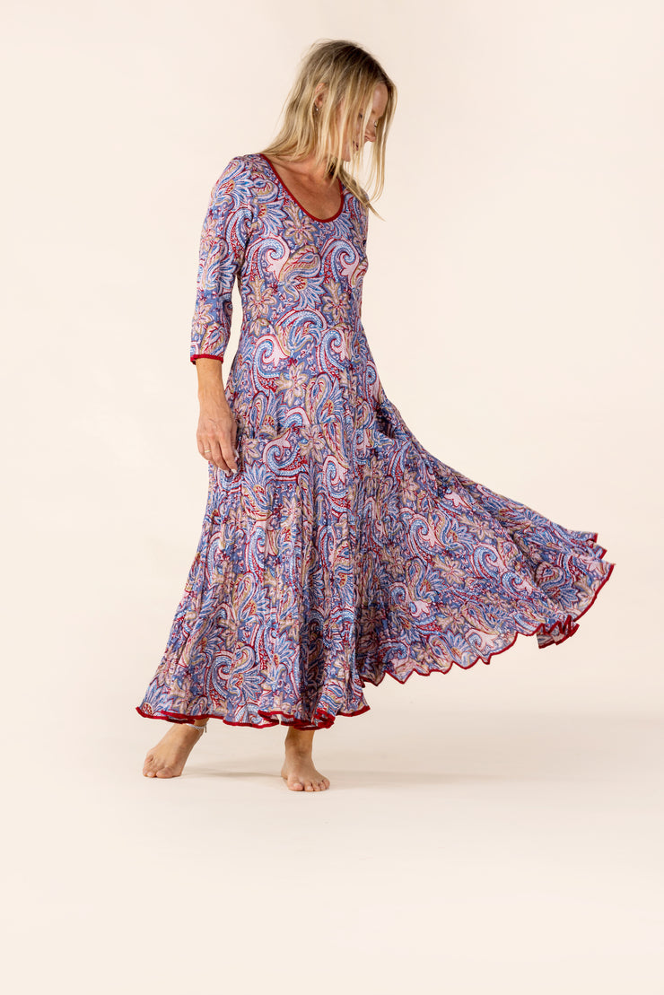 New Ruby Sun Dress Hand Block Printed Pure Cotton SS2025