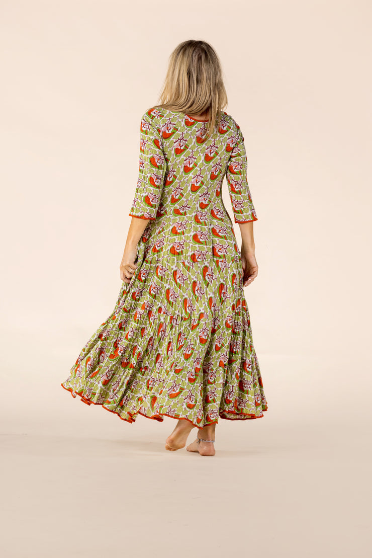 New Ruby Sun Dress Hand Block Printed Pure Cotton SS2025