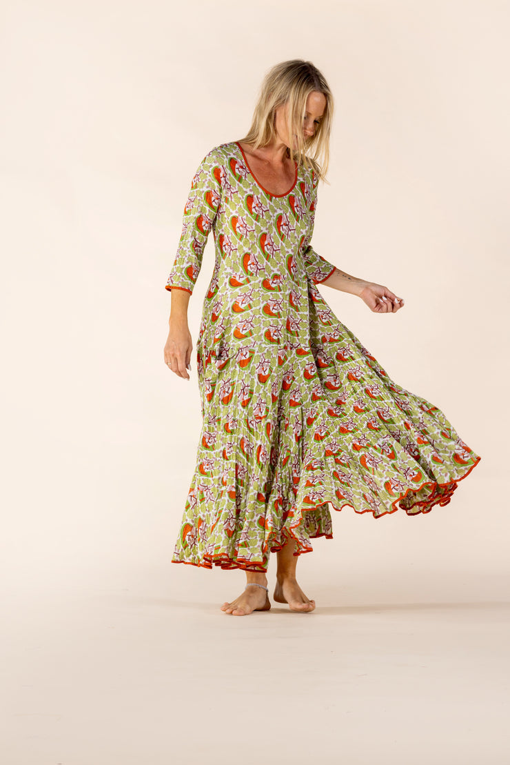 New Ruby Sun Dress Hand Block Printed Pure Cotton SS2025