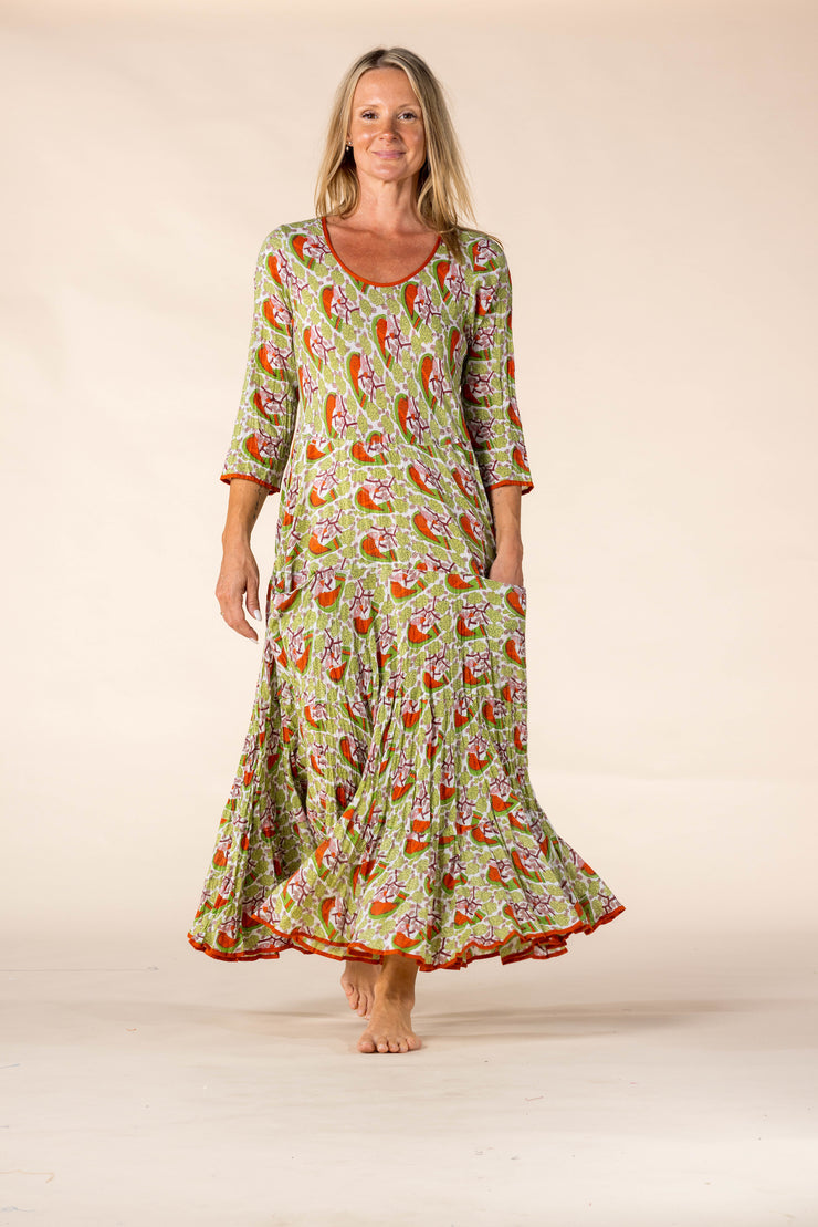 New Ruby Sun Dress Hand Block Printed Pure Cotton SS2025