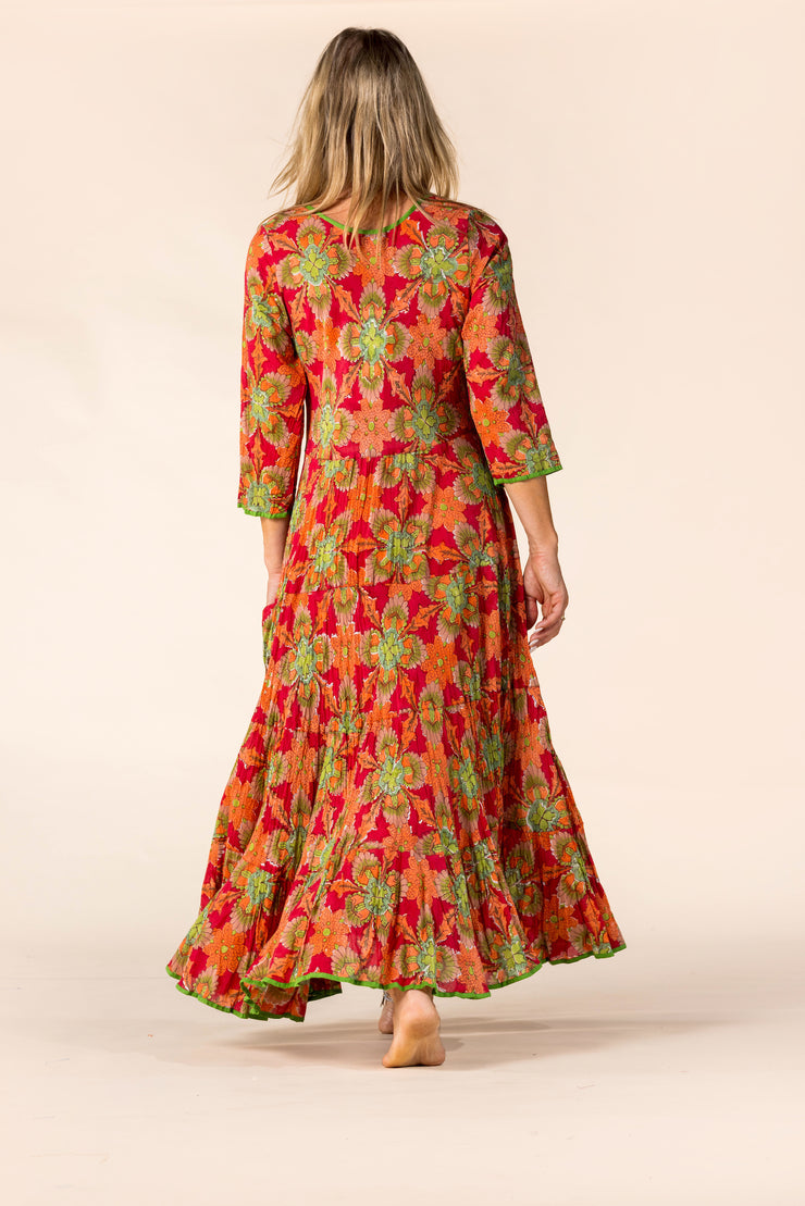 New Ruby Sun Dress Hand Block Printed Pure Cotton SS2025