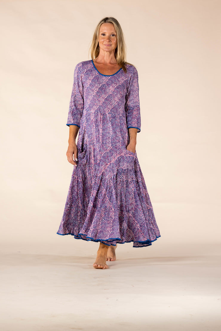 New Ruby Sun Dress Hand Block Printed Pure Cotton SS2025