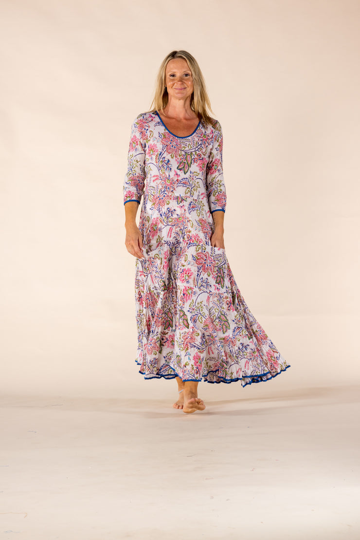 New Ruby Sun Dress Hand Block Printed Pure Cotton SS2025