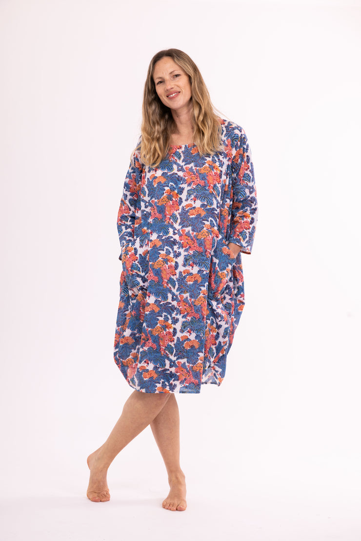 New Roshan Dress Hand Block Printed in Pure Cotton SS24