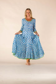 New Ruby Sun Dress Hand Block Printed Pure Cotton SS2025