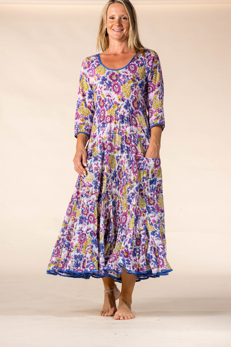 New Ruby Sun Dress Hand Block Printed Pure Cotton SS2025