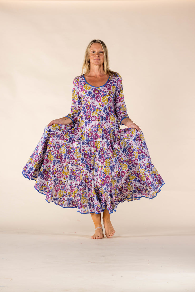 New Ruby Sun Dress Hand Block Printed Pure Cotton SS2025