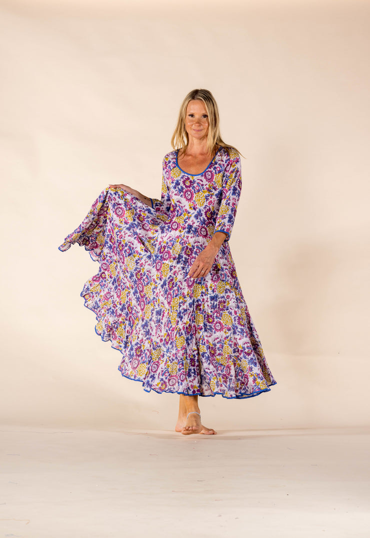 New Ruby Sun Dress Hand Block Printed Pure Cotton SS2025
