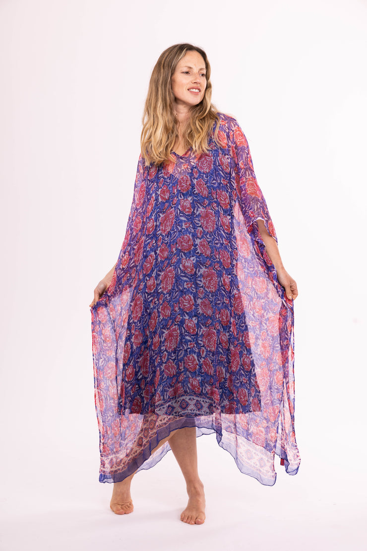 New Venus Dress Hand Block Printed in Chiffon SS224