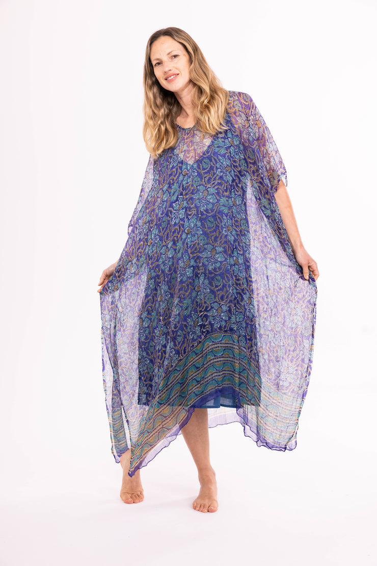 New Venus Dress Hand Block Printed in Chiffon SS224